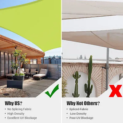 Sun Shade Sail 20x20FT 97% UV Block Square Canopy Deck Patio Pool Apple Green
