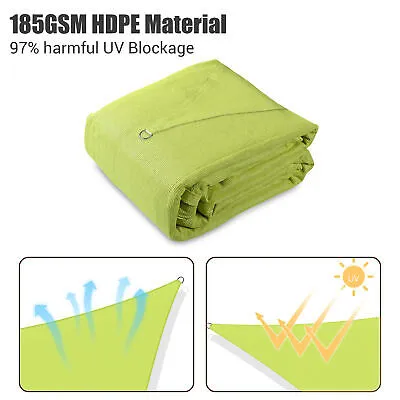 Sun Shade Sail 20x20FT 97% UV Block Square Canopy Deck Patio Pool Apple Green
