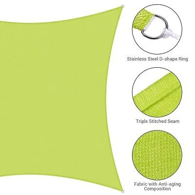 Sun Shade Sail 23x22FT 97% UV Block Rectangle Canopy Patio Pool Apple Green