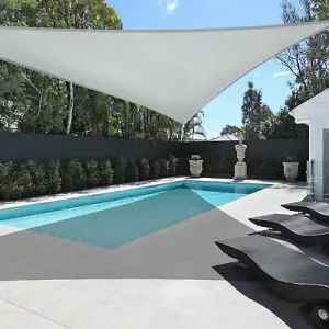 Sun Shade Sail 28Ft 97% UV Block Triangle Canopy Outdoor Patio Pool Cload Gray