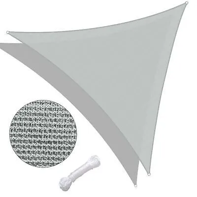 Sun Shade Sail 28Ft 97% UV Block Triangle Canopy Outdoor Patio Pool Cload Gray