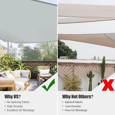 Sun Shade Sail 28Ft 97% UV Block Triangle Canopy Outdoor Patio Pool Cload Gray