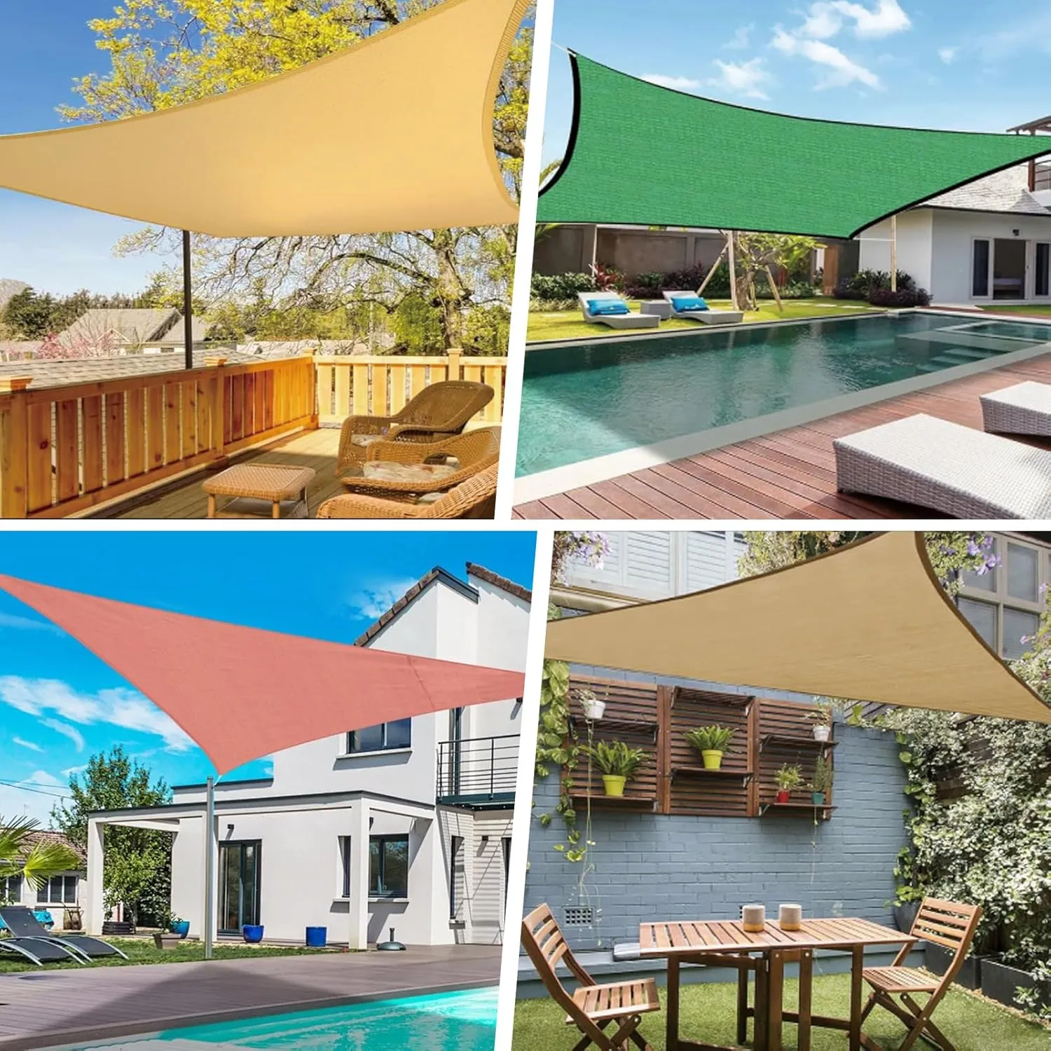 Sun Shade Sail Canopy, 8'x 10' Rectangle 95% UV Block Shade Cover for Outdoor, Backyard Patio, Lawn, Garden, Sandbox Carpor Brick Red
