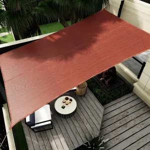 Sun Shade Sail Canopy, 8'x 10' Rectangle 95% UV Block Shade Cover for Outdoor, Backyard Patio, Lawn, Garden, Sandbox Carpor Brick Red