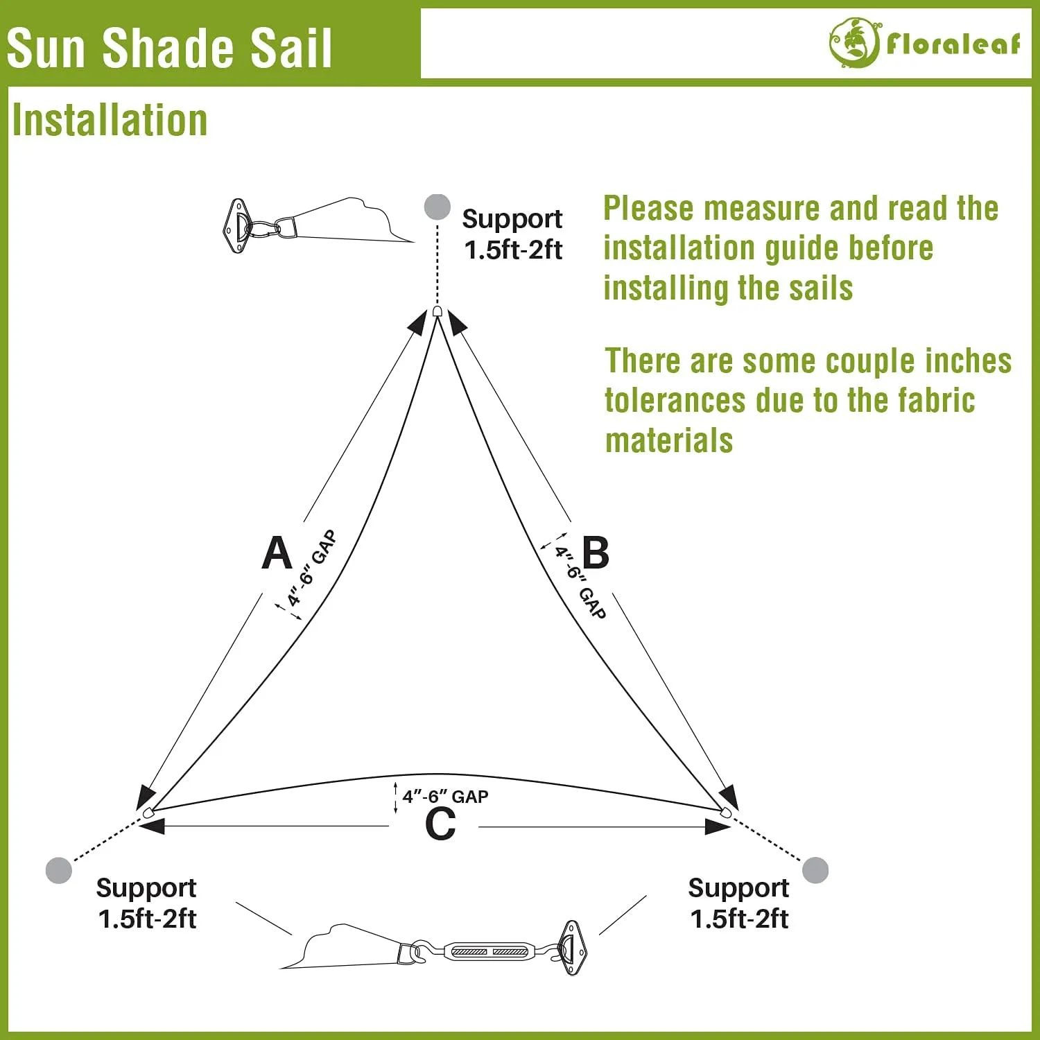 Sun Shade Sail Sand 6'x6'x6' Triangle Heavy Duty Canopy UV Block Sun Shade Air Permeable Cloth for Outdoor Patio Garden Backyard Awning