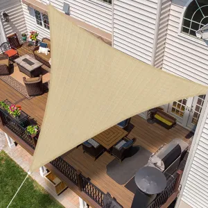 Sun Shade Sail Sand 6'x6'x6' Triangle Heavy Duty Canopy UV Block Sun Shade Air Permeable Cloth for Outdoor Patio Garden Backyard Awning
