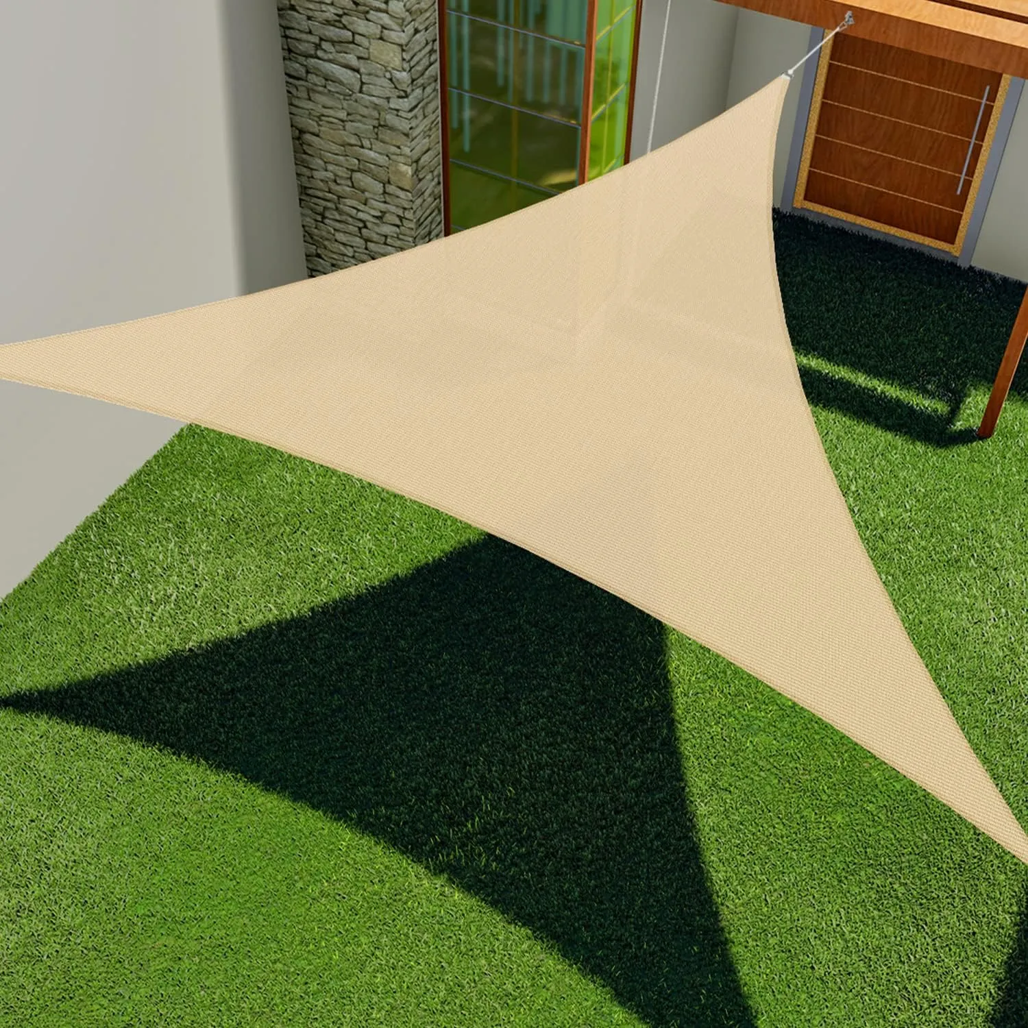 Sun Shade Sail Sand 6'x6'x6' Triangle Heavy Duty Canopy UV Block Sun Shade Air Permeable Cloth for Outdoor Patio Garden Backyard Awning