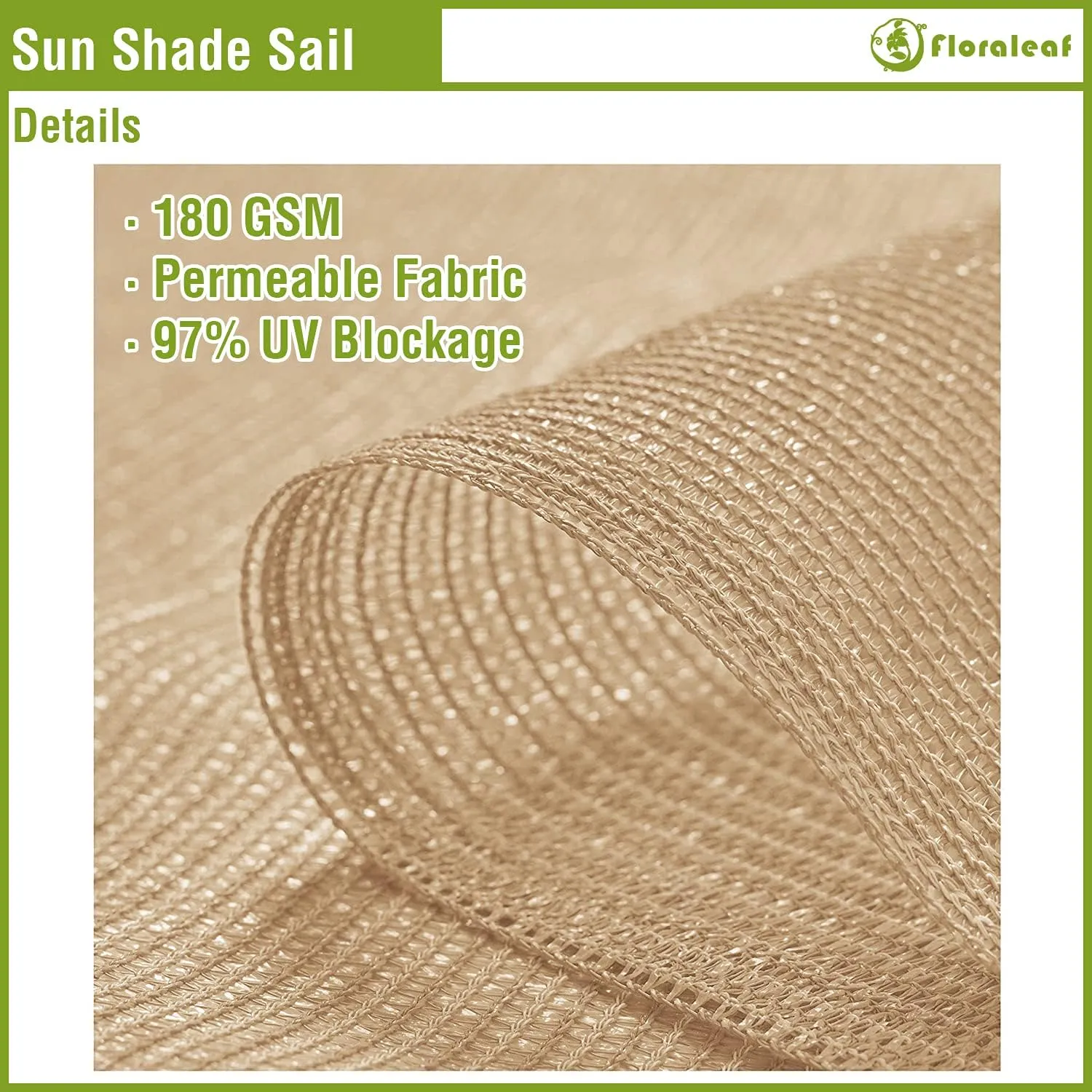 Sun Shade Sail Sand 6'x6'x6' Triangle Heavy Duty Canopy UV Block Sun Shade Air Permeable Cloth for Outdoor Patio Garden Backyard Awning