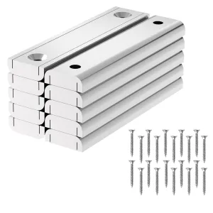 Super Strong Neodymium 100lbs Rectangular Channel Magnet - 2.50" Length-10 Pack,Pot Magnets with Matching Screws,Strong Rare Earth Magnets with Countersunk Holes,Magnetic Knife Tools Holder