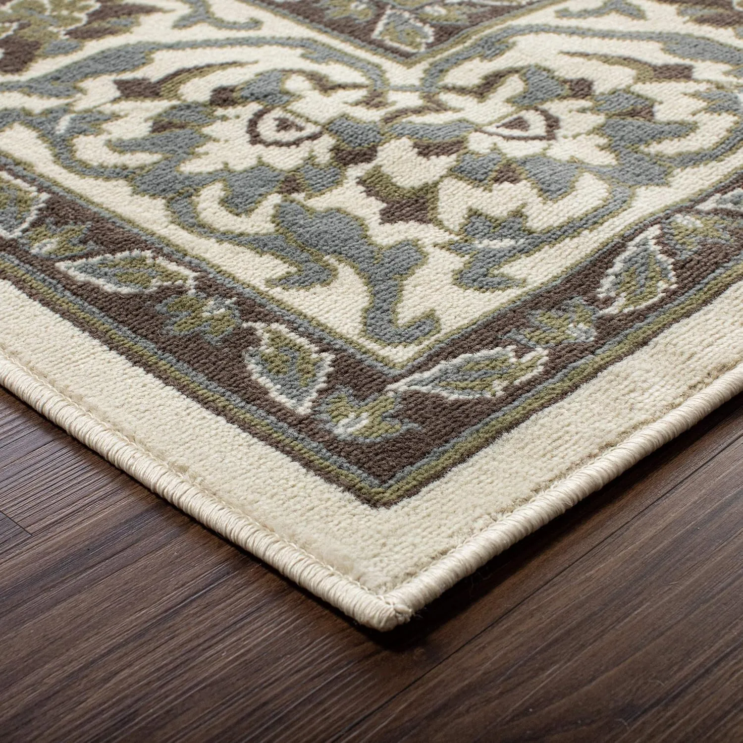 Superior Indoor Area Rug, Plush Carpet Cover, Traditional Oriental Medallion, Perfect for Hallway, Entryway, Living Room, Dining, Bedroom, Office, Kitchen, Glendale Collection, 5' x 8', Green