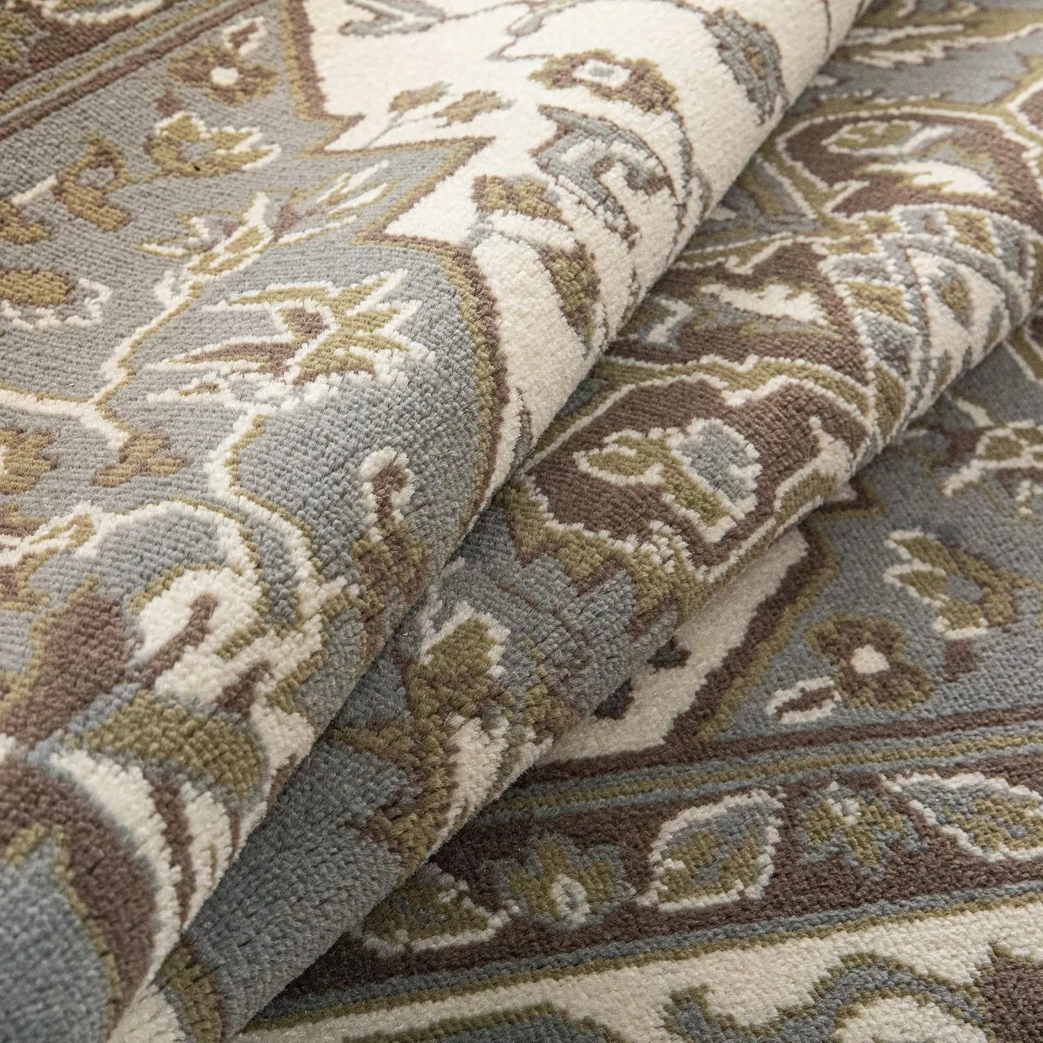 Superior Indoor Area Rug, Plush Carpet Cover, Traditional Oriental Medallion, Perfect for Hallway, Entryway, Living Room, Dining, Bedroom, Office, Kitchen, Glendale Collection, 5' x 8', Green