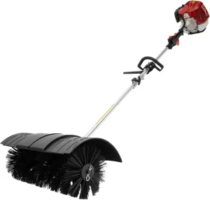Sweeper Machine, 52cc 2-Stroke Gas Power Broom, Handheld Nylon Brush Broom Sweeper with Tool Bag, Walk Behind Sweeper Cleaning Driveway Tools for Concrete Driveway/Lawn/Garden