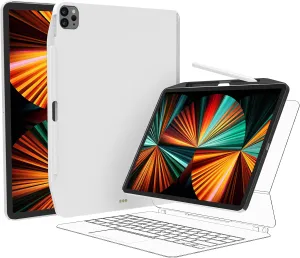 SwitchEasy CoverBuddy 12.9" Case for iPad Pro 2021-2022 with Pencil Holder (5-6 Gen) - Compatible with Magic Keyboard, Smart Keyboard Folio (Keyboard, Stand & Trackpad are Not Included) - White