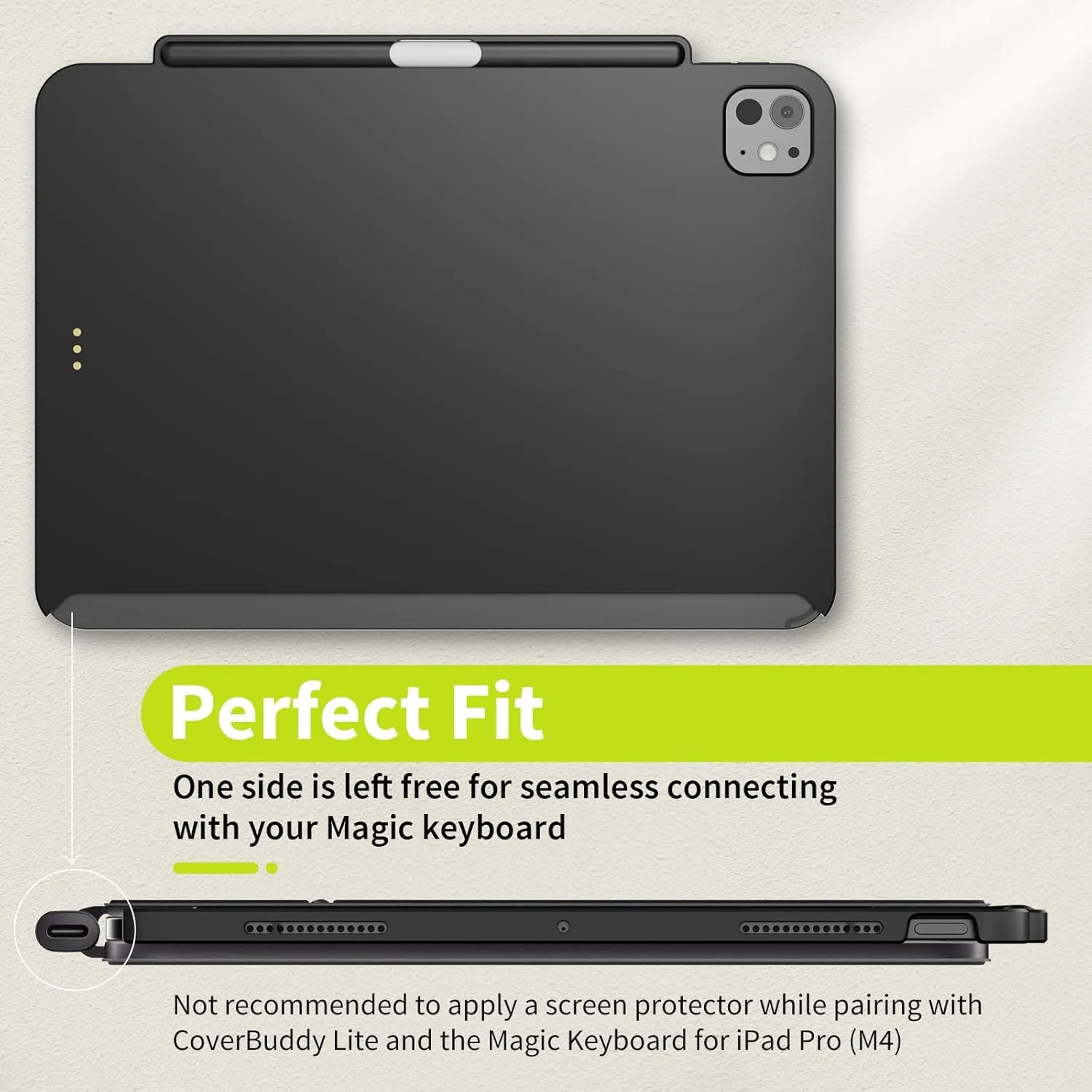 SwitchEasy CoverBuddy Lite for 2024 iPad Air 11" - Case Compatible with Magic Keyboard for iPad Air (M2), with Apple Pencil Pro Pencil Holder - White