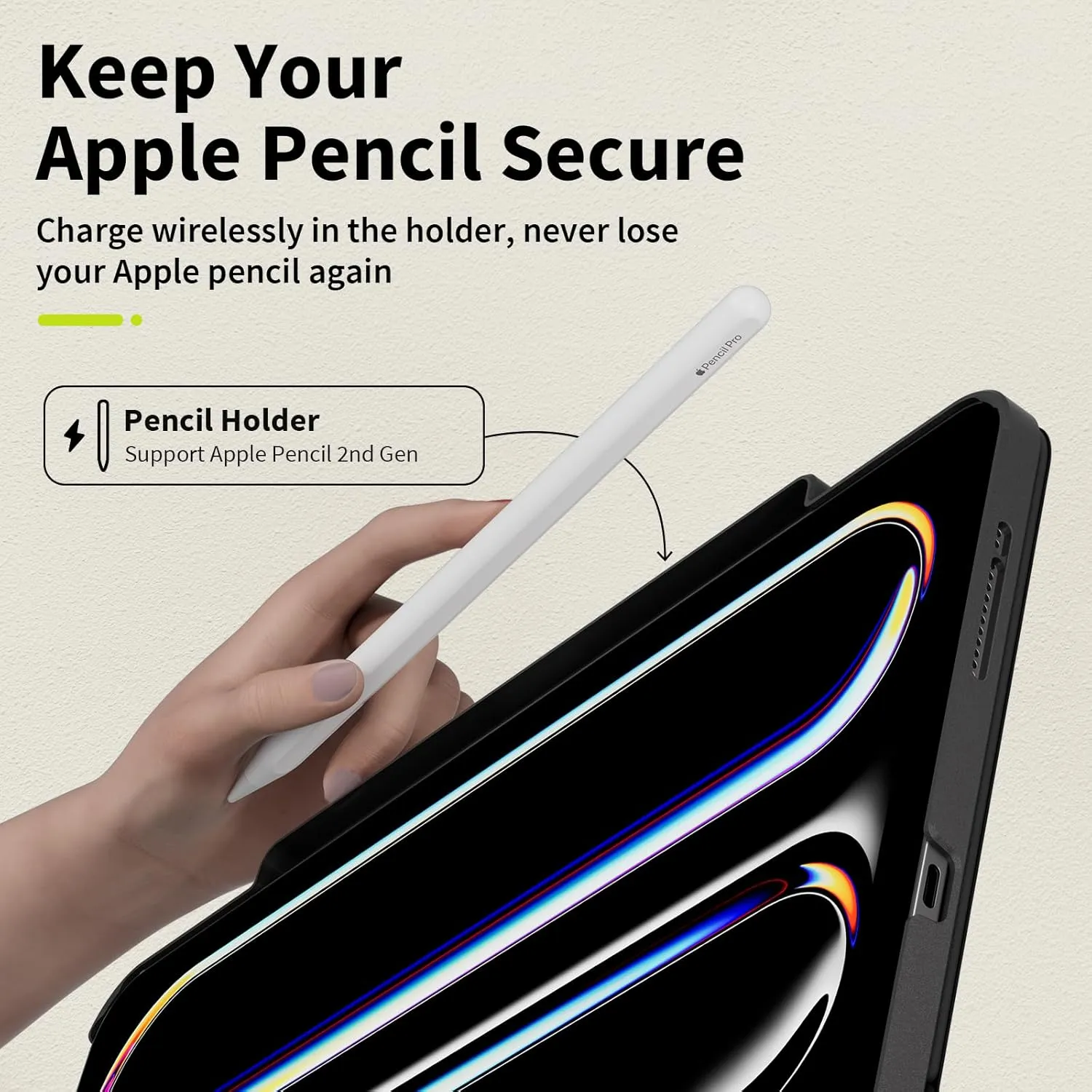 SwitchEasy CoverBuddy Lite for 2024 iPad Air 11" - Case Compatible with Magic Keyboard for iPad Air (M2), with Apple Pencil Pro Pencil Holder - White