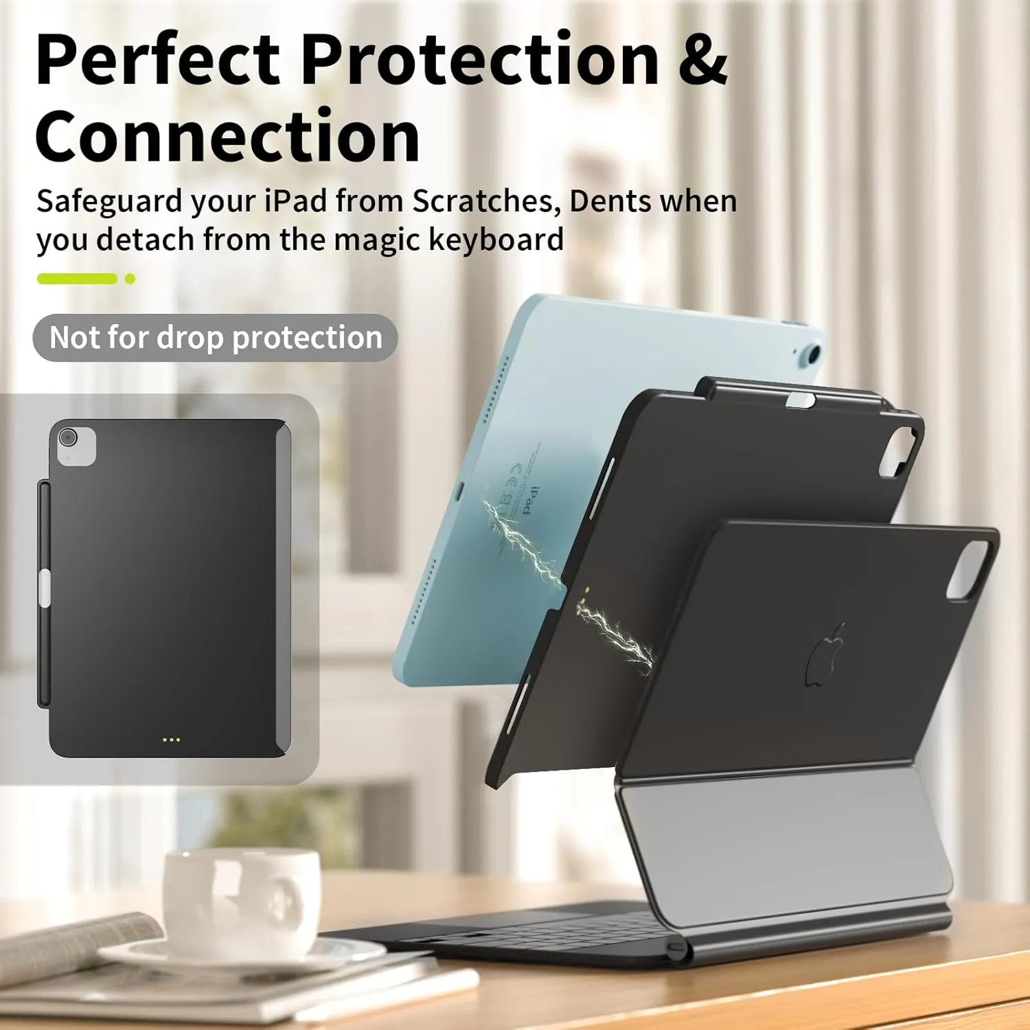 SwitchEasy CoverBuddy Lite for 2024 iPad Air 11" - Case Compatible with Magic Keyboard for iPad Air (M2), with Apple Pencil Pro Pencil Holder - White