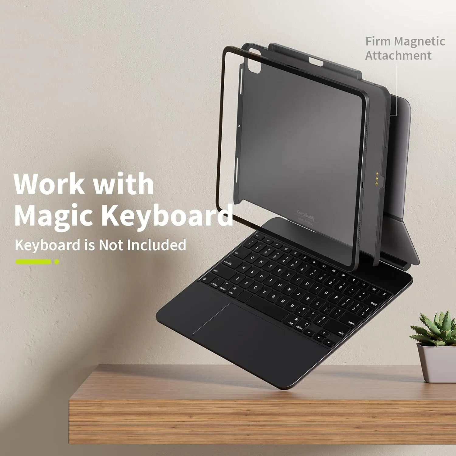 SwitchEasy CoverBuddy Lite for 2024 iPad Pro 11" - Case Compatible with Magic Keyboard for iPad Pro (M4), with Apple Pencil Pro Pencil Holder - Black