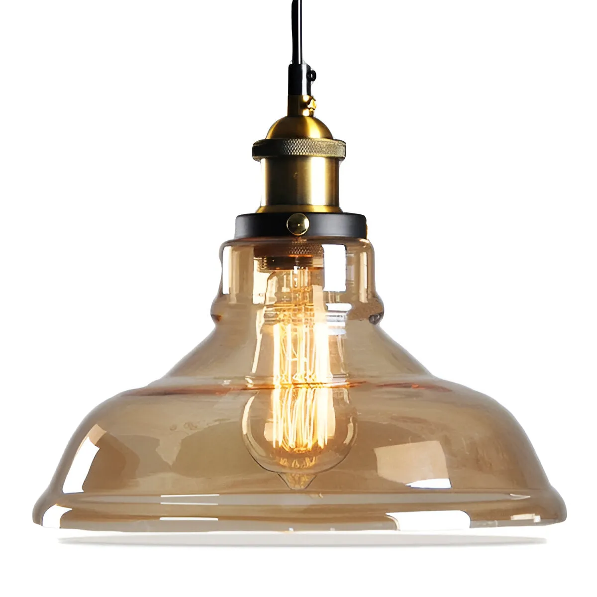Taavita Pendant Light - Vintage Hanging Lamp - Smoke Glass Pendant Light