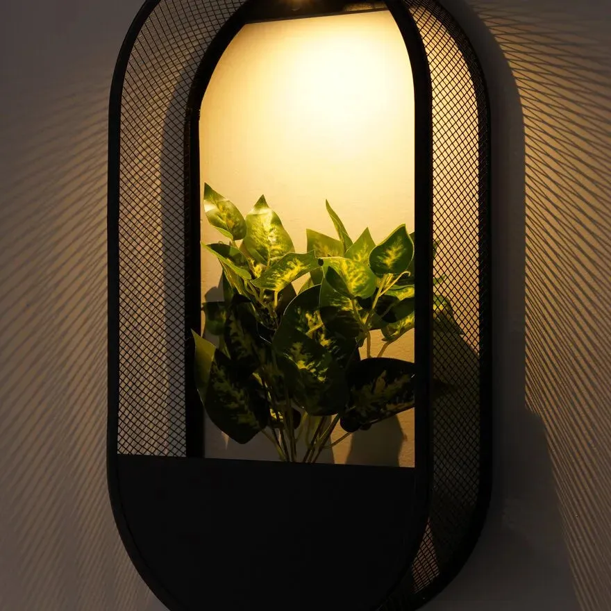 Taavita Solar Powered Wall Pot Light with Integrated Plant Pot