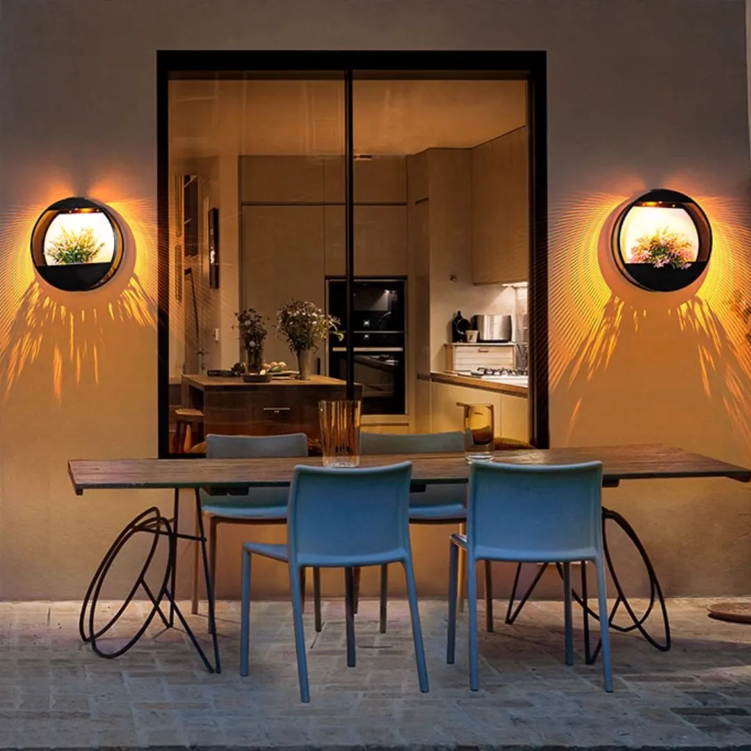 Taavita Solar Powered Wall Pot Light with Integrated Plant Pot