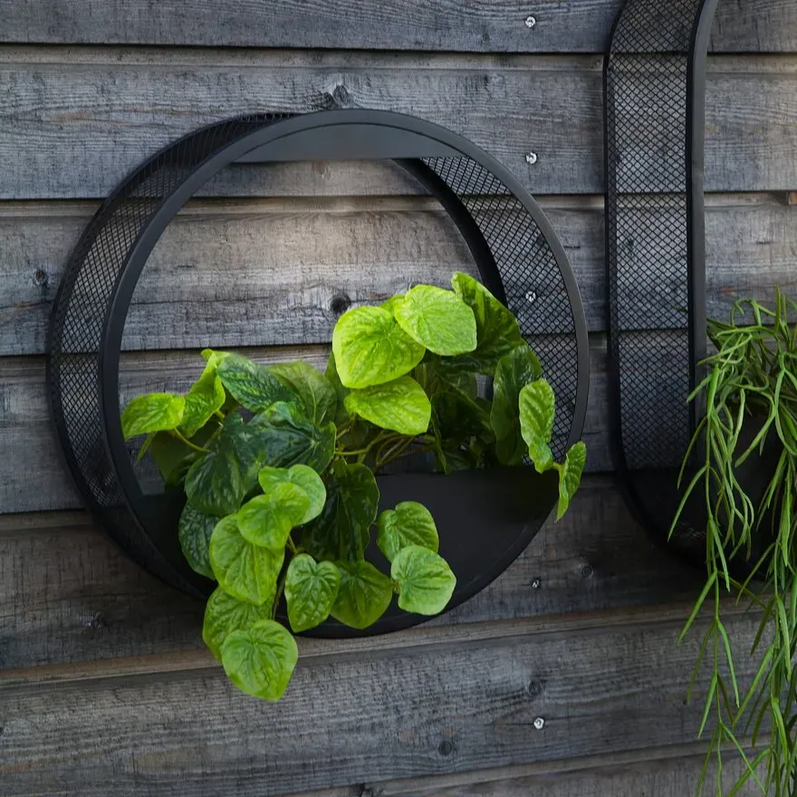 Taavita Solar Powered Wall Pot Light with Integrated Plant Pot
