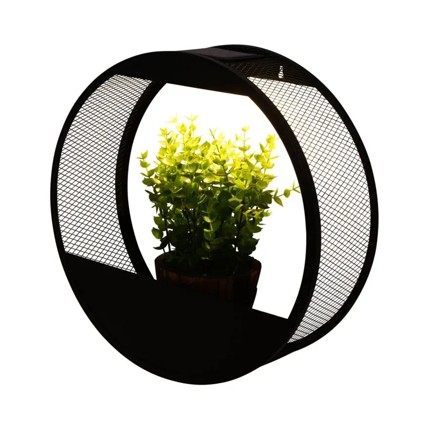 Taavita Solar Powered Wall Pot Light with Integrated Plant Pot