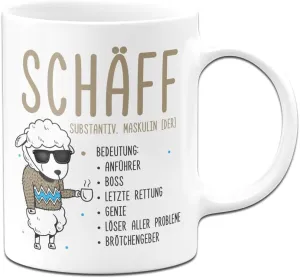Tassenbrennerei Mug – Schäff – Coffee Mug Funny with Saying as a Gift for Boss (White)