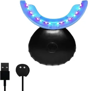 Teeth Whitening Light, 32 LED Red & Blue Light Intelligent Teeth Whitening System, LED Blue Lights Accelerator with USB for Stain Removal at Home (Black)……