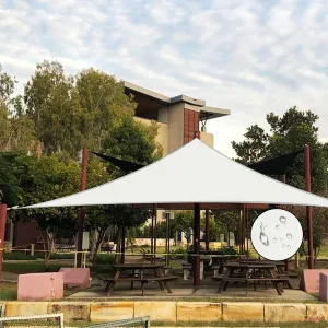 Terylene Waterproof Sun Shade Sail UV Blocker Sunshade Patio Equilateral Triangle Knitted 220 GSM Block Fabric Pergola Carport Awning 13' x 13' x 13' in Color White