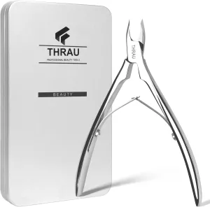 THRAU Cuticle Trimmer for Manicure and Pedicure, Stainless Steel Cuticle Remover Cuticle Nipper, Precise Pointed Tip Grooming Kit for Trim Nail and Dry Skin
