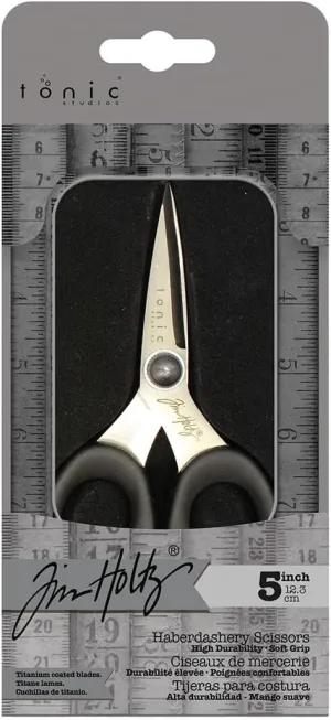 Tim Holtz 5" Haberdashery Snip Sewing Scissors, Professional Grade All Purpose Scissors for Cutting Fabric, Crafting and Sewing