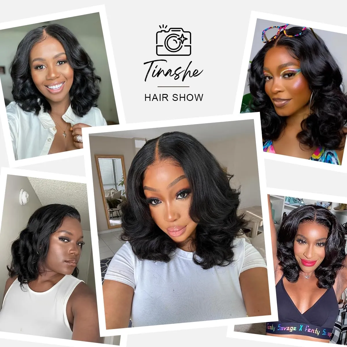 Tinashe Glueless Bob Wigs Human Hair Pre plucked Pre Cut Natural Black Loose Body Wave short Wig 5x6 Lace Pre-Bleached Knots HD Lace Front Wigs Human Hair for Black Women -12inch