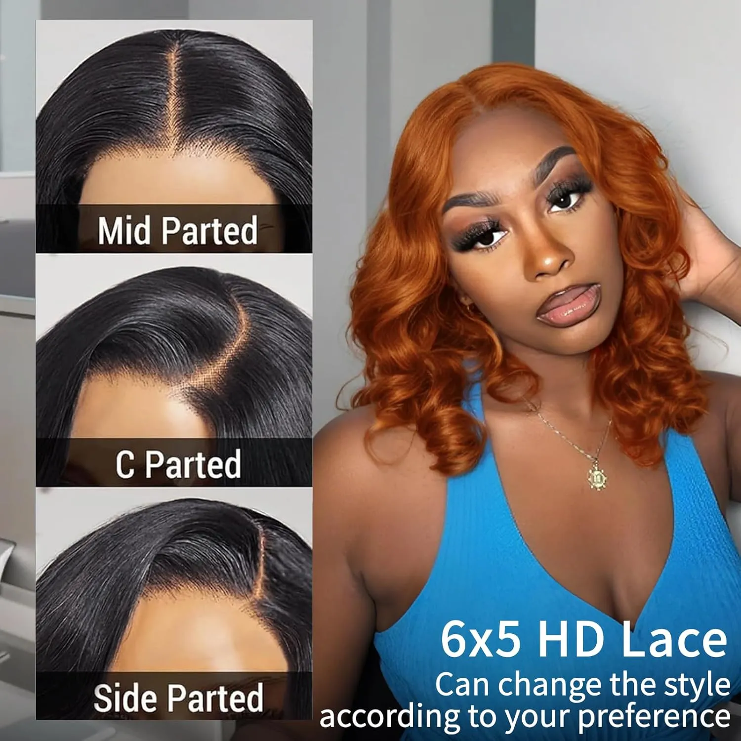Tinashe Glueless Wigs Human Hair Pre Plucked Pre Cut Reddish Brown Loose Body Wave Short Wig 6×5 Lace Pre-Bleached Knots HD Lace Front Wigs Human Hair for Black Women (#33 Reddish Brown - 12 inch)