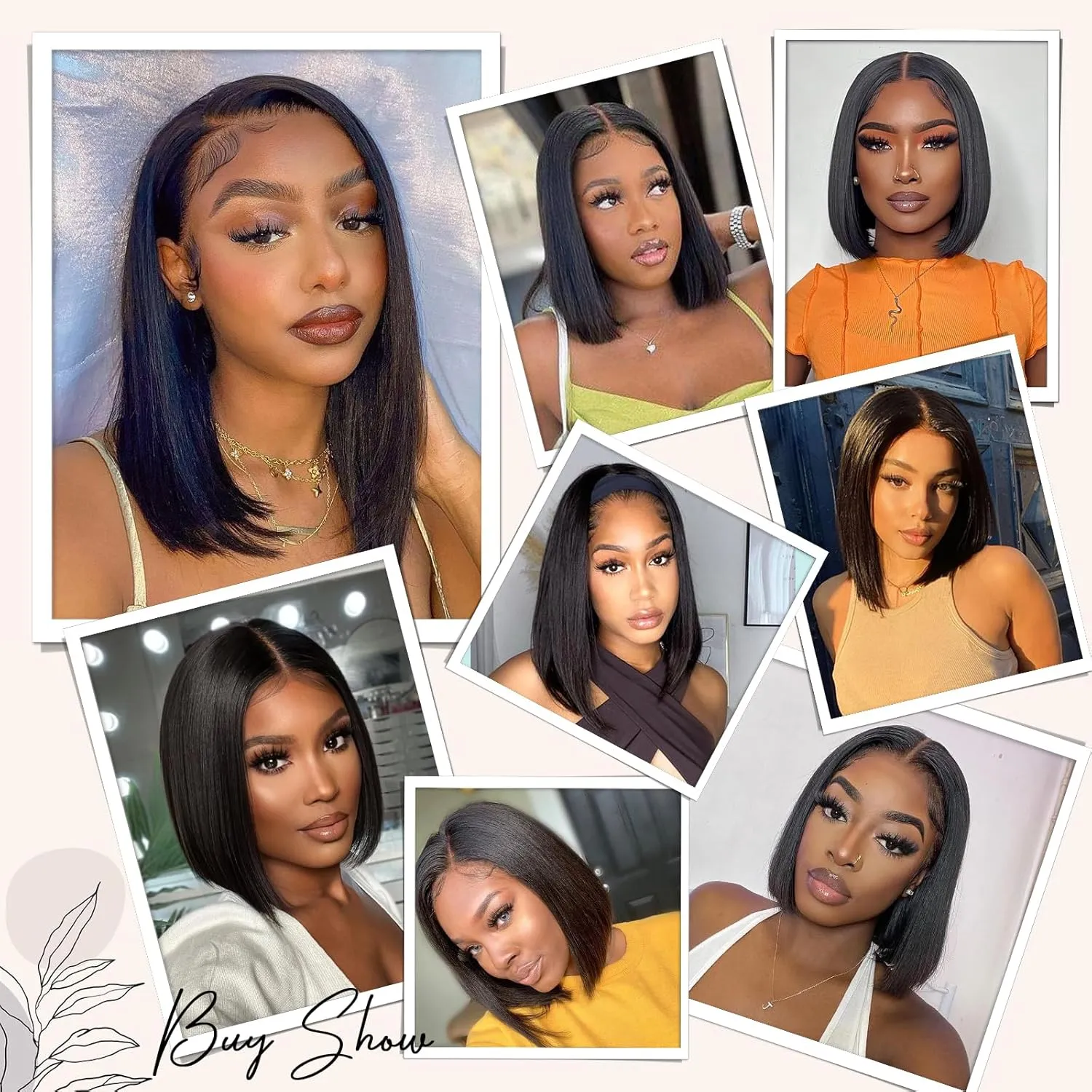 Tinashe Wear and Go Glueless Bob Wigs Human Hair 5x6 HD Lace Closure Wigs Pre Plucked Bob Straight Lace Front Wigs Human Hair Short Wigs for Black Women (Black Straight Bob Wig, 12inch)