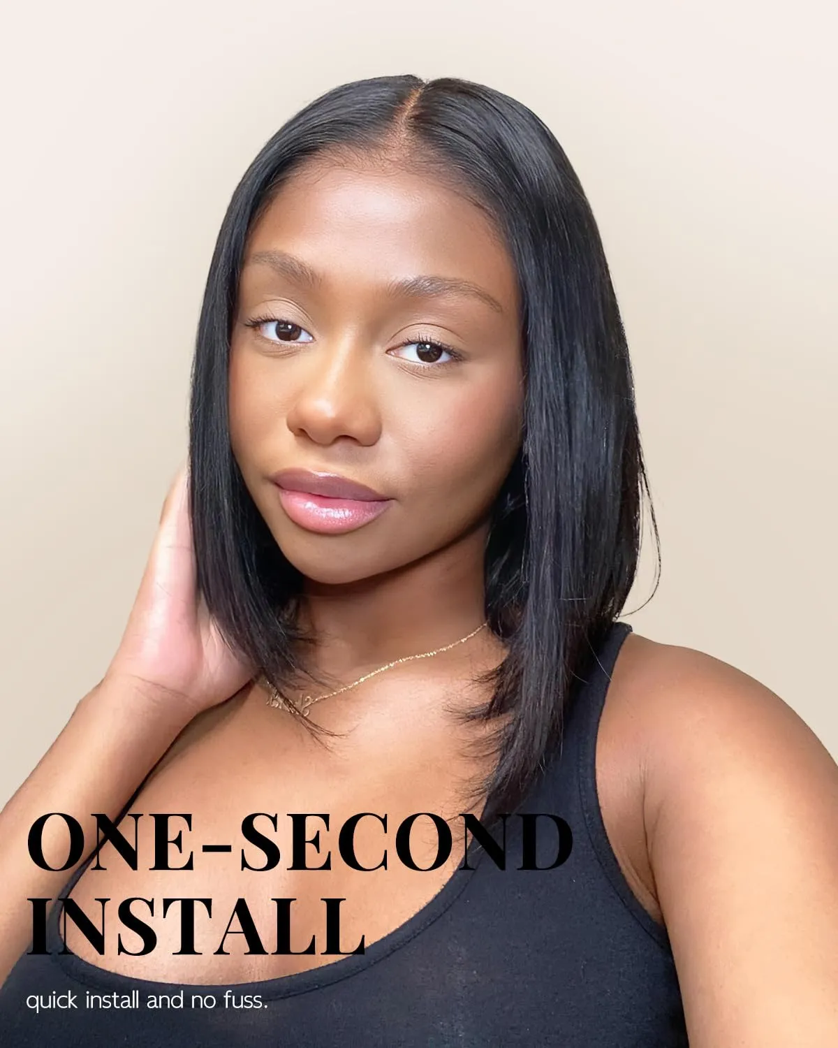 Tinashe Wear and Go Glueless Bob Wigs Human Hair 5x6 HD Lace Closure Wigs Pre Plucked Bob Straight Lace Front Wigs Human Hair Short Wigs for Black Women (Black Straight Bob Wig, 12inch)