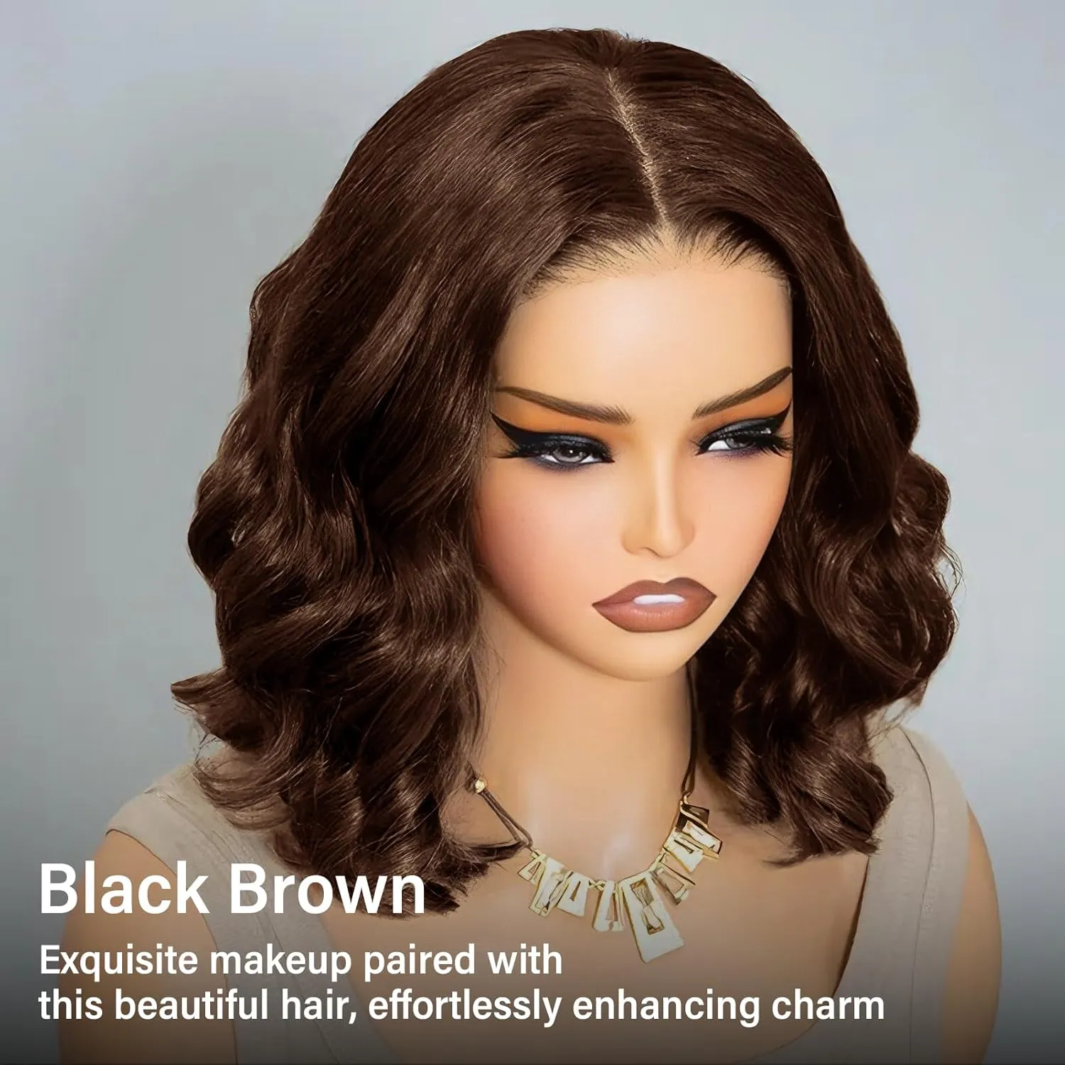 Tinashe Wear and Go Glueless Bob Wigs Human Hair Black Brown 5x6 HD Lace Closure Wigs Pre Plucked Bob Body Wave Lace Front Wigs Short Bob Wigs for Black Women (Loose Body Bob Wig #3, 12inch)