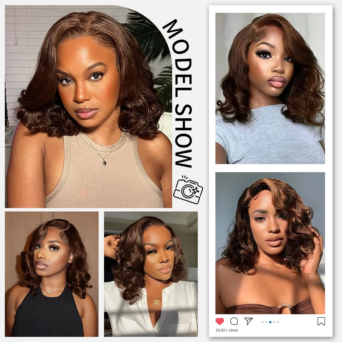 Tinashe Wear and Go Glueless Bob Wigs Human Hair Black Brown 5x6 HD Lace Closure Wigs Pre Plucked Bob Body Wave Lace Front Wigs Short Bob Wigs for Black Women (Loose Body Bob Wig #3, 12inch)