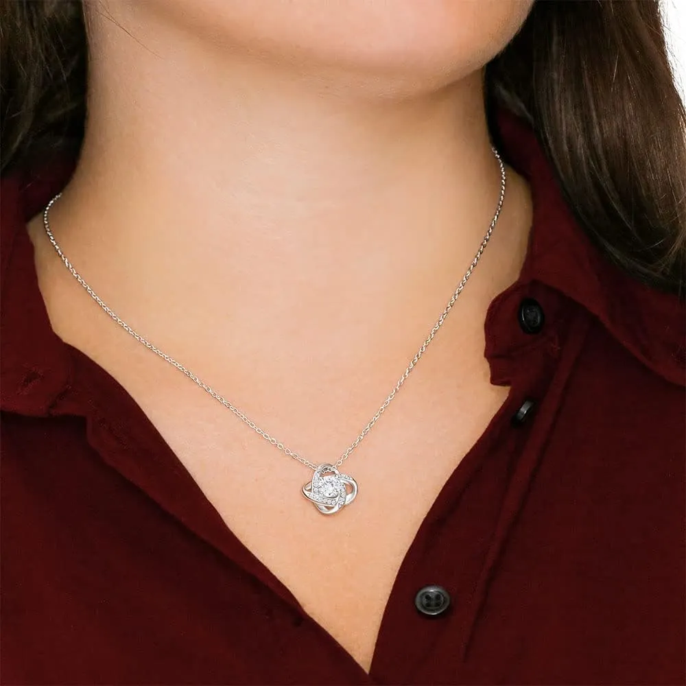 To My Beautiful Bride Love Knot S925 Stainless Silver Necklace Gift, Wedding Day Gift For Bride From Groom, Groom To Future Wife Gift Wedding Day, From Groom To Bride with Greeting Card and Box