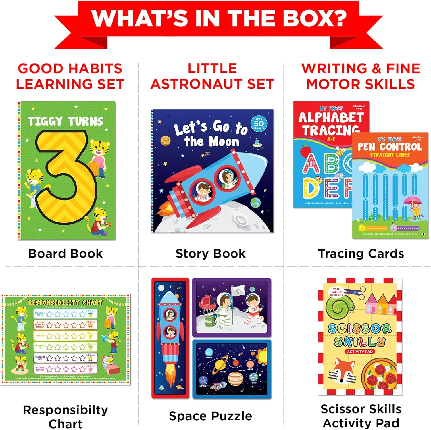 Toys for 3 Year Old Boys/Girls | Gift for 3 Year Old Kids | Board Books and Fun Activities | Learning and Educational Toys & Games (1 Box Set)