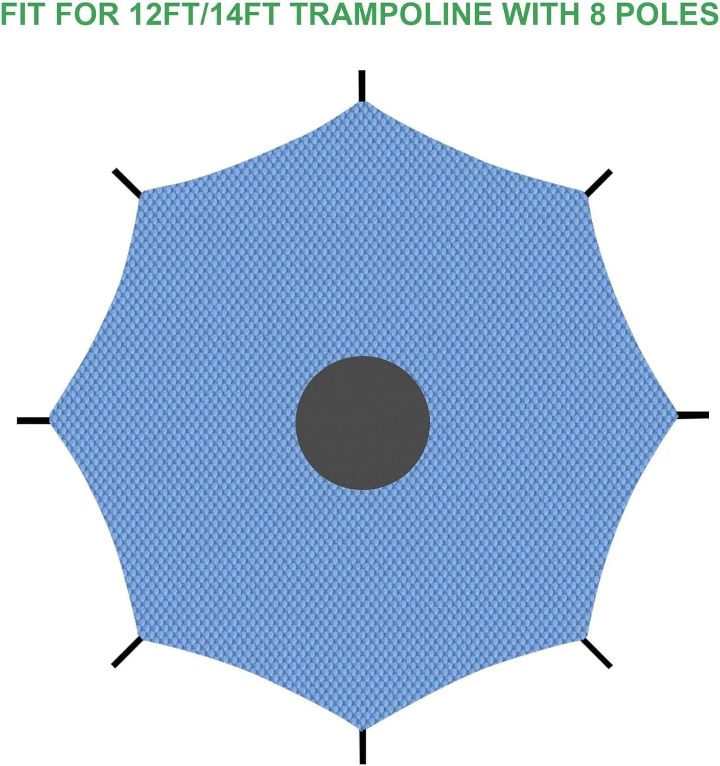 Trampoline Shade Cover for 6ft 8ft 10ft 12ft 14ft 16ft Sun-Protection Trampolines Canopy, Anti-UV Trampolines Sunshade Accessories for Outdoor Playground