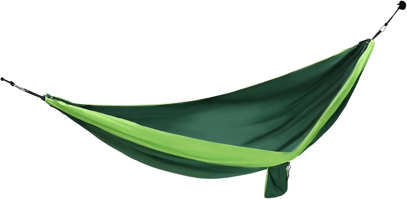 Travel Camping 210T Hammock,Double & Single Portable Lightweight Hammocks Capacity of 661lbs Hammocks for Outsides Backpacking Beach Backyard Patio Hiking (Blackish Green Light Green)
