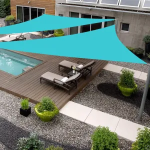Triangle 8' x 8' x 8' Turquoise Sun Shade Sail Canopy Awning for Patio Backyard Lawn Garden Outdoor Activities Grade UV Block Mesh Netting, We Can Make Custom Sizes