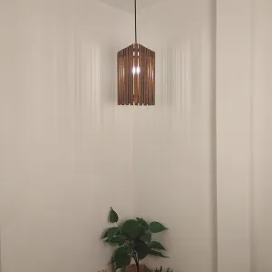 Trika Brown Wooden Single Hanging Lamp