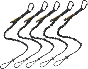 TRSMIMA Safety Tether Tool Lanyard - 5 Pack Stretch Strap Safety Fall Protection Tools Leash with Screw Lock Carabiner Clip