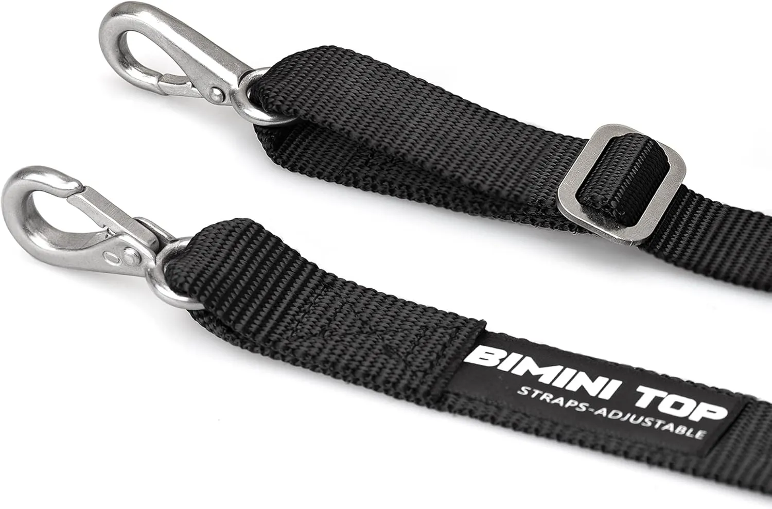 Two Hooks Adjustable Bimini Boat Top Straps,38"~70"Marine Awning Webbing Straps,with 316 Stainless Stee Heavy Duty Snap Hooks,Boat Awning Hardware Accessories,Premium Boat Canopy Nylon Strap,Pack of 2