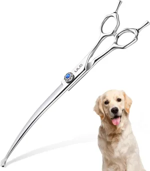 ULG Curved Thinner Dog Shears for Grooming - Ergonomic Dog Grooming Shears Sharp Curved Blender Dog Scissors for Grooming 440C Stainless Steel Grooming Scissors Professional Pet Shears