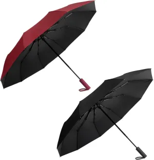 Umbrella for Rain and UV Sun Protection, Compact Portable Travel Car Folding Umbrella, Windproof Lightweight Automatic Open and Close UPF50  for Men Women 10 Ribs
