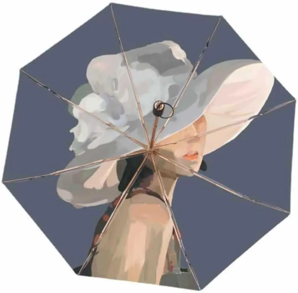 Umbrella Sun Protection Umbrella Sun Umbrella Folding Umbrellas Double-Layer Umbrella Dual-Use Sunshade Outdoor Umbrella(A)