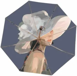 Umbrella Sun Protection Umbrella Sun Umbrella Folding Umbrellas Double-Layer Umbrella Dual-Use Sunshade Outdoor Umbrella(A)