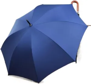 Umbrellas for Rain Golf Umbrella Windproof Extra Strong Stick Umbrella Vintage Hook Handle Wood Automatic Open Canopy Cane Umbrella Umbrellas for Rain Windproof (Color : Blue)